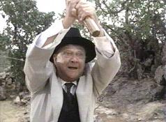 Watch out, Pleasence has a ... croquet mallet!!!